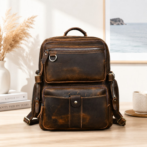Zaino vintage vera pelle - pelle, 2