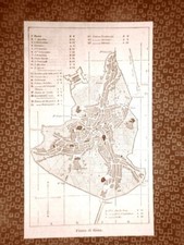Carta, cartina o Pianta della Città di Siena del 1863 Toscana