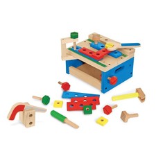 Melissa & Doug- Classic Toy Banco di Lavoro in Legno con Martello E Sega, Multic