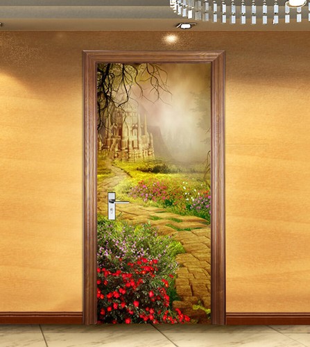 Adesivi murali porta - , fiori