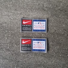 2 pezzi Jock Tags Nike MLB MERCHANDISE ORIGINALE toppa taglia anteriore cucita per maglia
