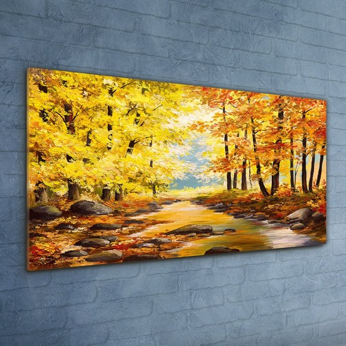 Oil painting autumn forest - oil,