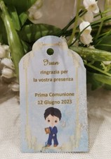 Biglietto tag di ringraziamento da 10 Prima Comunione