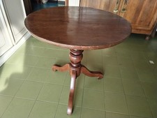 Tavolo ANTICO Liberty 800 NOCE MASSICCIO Rotondo Vintage Tavolino