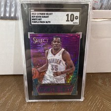 2013-14 Panini Select White Hot Purple Prizm Kevin Durant #29 SGC 10 gemme 30/99