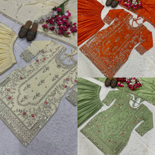 Pronte Donna Salwar Kameez Bollywood Designer Abito Sposa Palazzo Completo