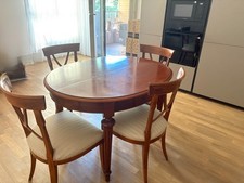 TAVOLO  OVALE OVALINO   ALLUNGABILE IN LEGNO 92x 120 con 4 prolunghe da 40 cm