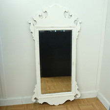 Specchio smussato stile Hekman Chippendale vernice bianca Grand Rapids MI Cottagecore