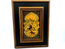 Quadro guazzo scena caccia due