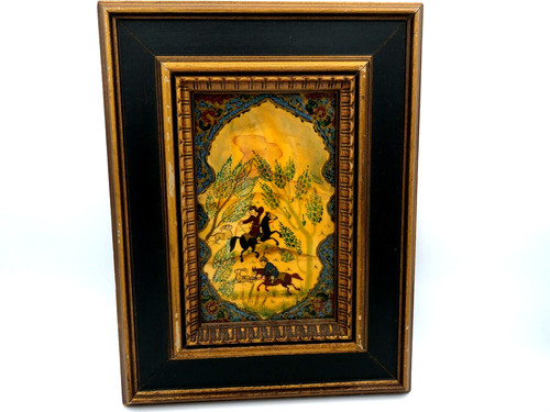 Quadro guazzo scena caccia - , due