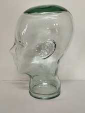 Scultura testa in vetro trasparente anni 60/70 stile Fornasetti