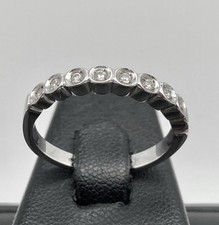 ANELLO DONNA IN ORO BIANCO 18KT 750 VERETTA RAGAZZA CON DIAMANTI BRILLANTI 18CT