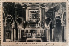 Cartolina Santuario di Pompei Napoli Altare Maggiore viaggiata 1939