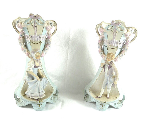 Coppia vasi scultura liberty - coppia,
