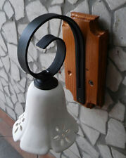 Applique rustico in ferro battuto e legno 1 luce in terracotta E14