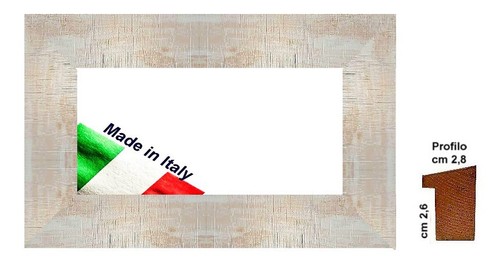 Cornice legno bianca shabby - legno,