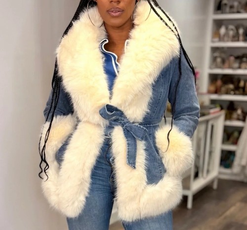 Giacca denim foderata - , in