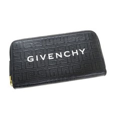 Portafoglio lungo Givenchy con logo zip borsa in pelle nera vintage autentico