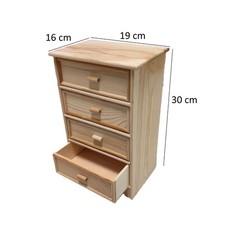 mini mobile in legno grezzo