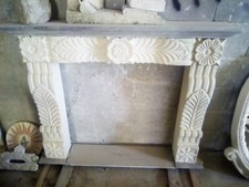 Cornice Per Caminetto In Pietra Della Maiella ,Scolpito A Mano