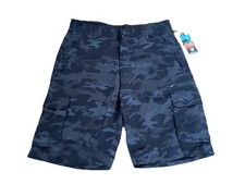 Bermuda cargo uomo Burnside neri grigi con zip e bottoni taglia 30-nuovo con etichette