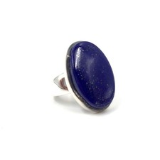 Anello sigillo argento 925 lapislazzuli uomo gioiello blu lapislazzuli 17,5...