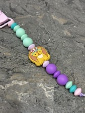 Catenella  Porta Ciuccio Catenina in Silicone Riccio Personalizzabile Con Nome