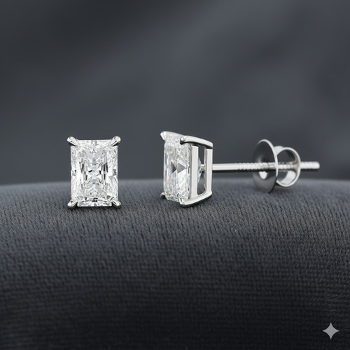 Orecchini oro borchie - , diamanti