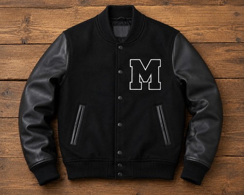 Giubbotto uomo nero - , varsity
