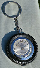 Raro Sorna d'Epoca Orologio Portachiavi Forma Pneumatico Eccellenti Condizioni