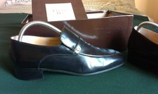 Christian Dior scarpe pelle moccassini neri vintage n.8 (41 - 42)