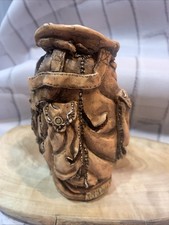 Antica sacca da golf in resina miniatura firmata S.S. Sarna