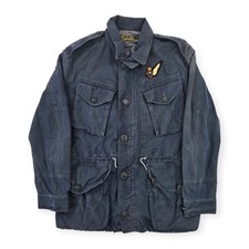 Polo Ralph Lauren militare patch field jacket blu uomo grande 