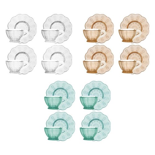Tazze piattini di plastica - 4, e