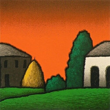 Tino STEFANONI:Serigrafia a colori, arte moderna, paesaggio, design, arredamento