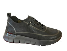 Sneakers Grunland SC0194 SACE nero e oro zeppa 4 cm