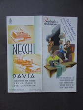 Pieghevole Pubblicitario Necchi Macchine Cucire Casa Industria Pavia 1934