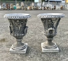 VASI FIORIERE COPPIA VASI MODERNI IN CEMENTO MARMO DA GIARDINO ESTERNO PIETRA 