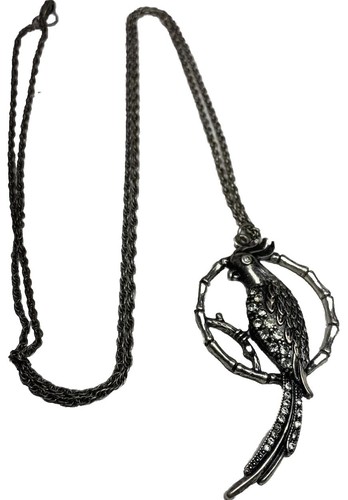 Vtg parrot pendant necklace - pendant,
