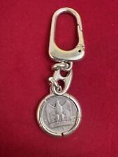 portachiavi con anello porta moneta in argento con aquila e fascio originale