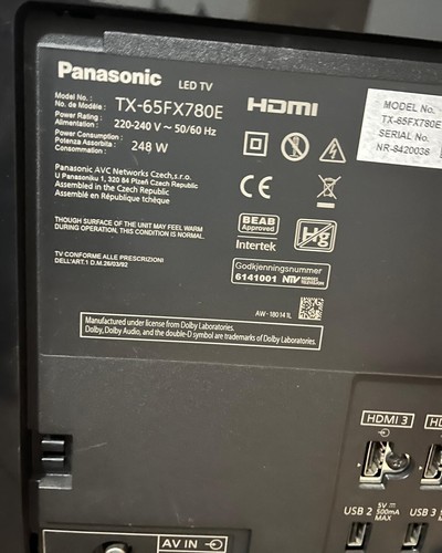 Panasonic 65fx780e led - tx-65fx780e,