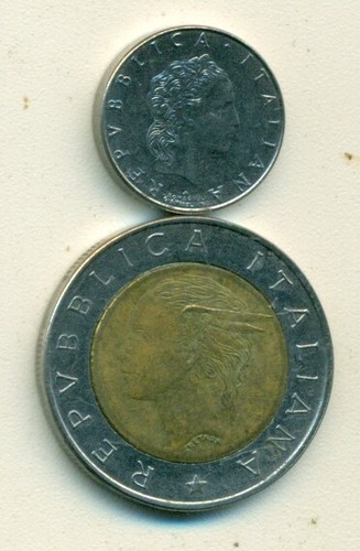 Coins from italy 500 - coins, &