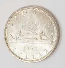 CANADA 1 DOLLARO ANNO 1965 CANOA ARGENTO 800 GRAMMI 23,32