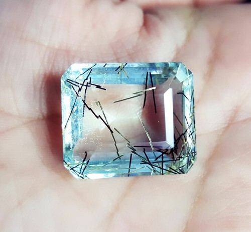 Quarzo rutilato forma smeraldo - rutilato,
