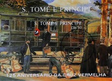 Isole San Tommaso e Principi 1988 Croce Rossa Ann. Treno posta anticipata 13325