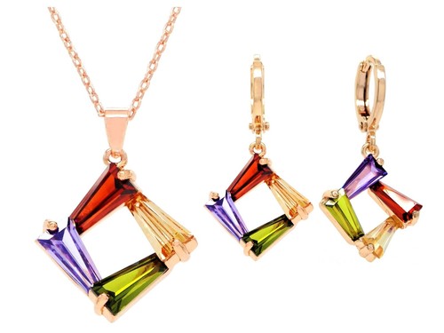 Collana orecchino baguette - collana,