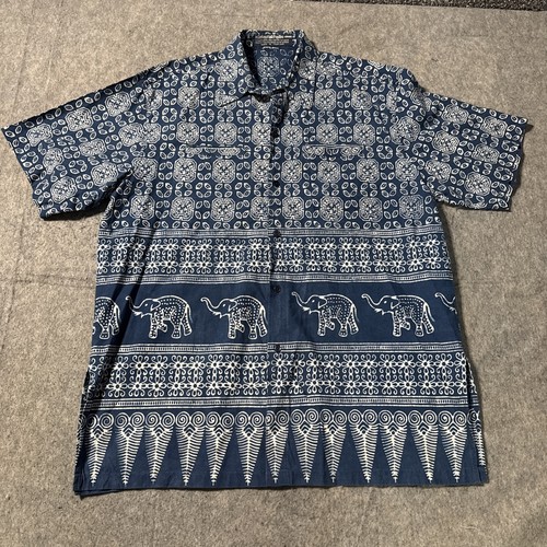 Camicia elefante batik indaco