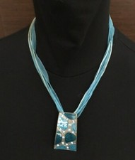 COLLANA GIROCOLLO E CIONDOLO  COLORE TURCHESE