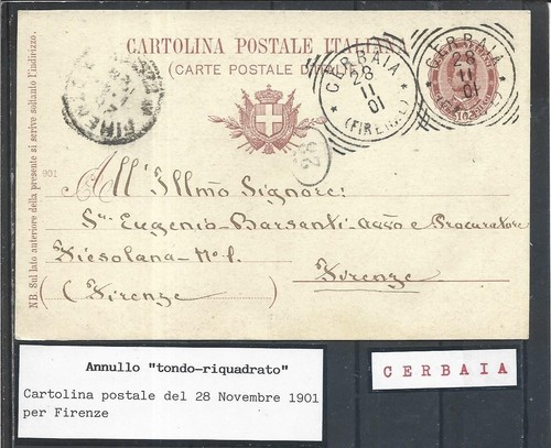 1901 annullo su intero - t,r,,