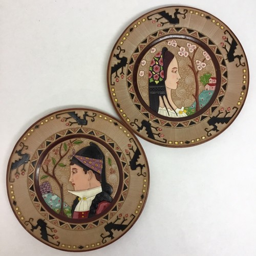 Pair ceramic plates - pair, of